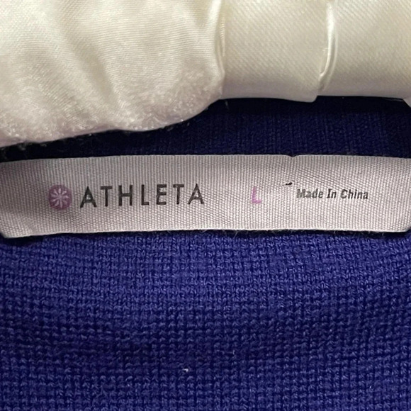 Athleta Cat Track Cardigan- blue tone-on-tone- size L - Picture 6 of 9